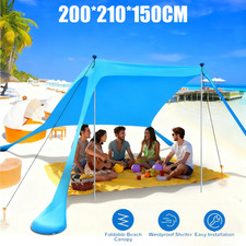 Beach Shade, UPF50 Portable Beach Shade Tent, Beach Shade Canopy w/Sandbag