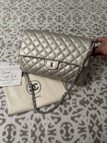 CHANEL Metallic Silver Reissue 2.55 Flap Bag