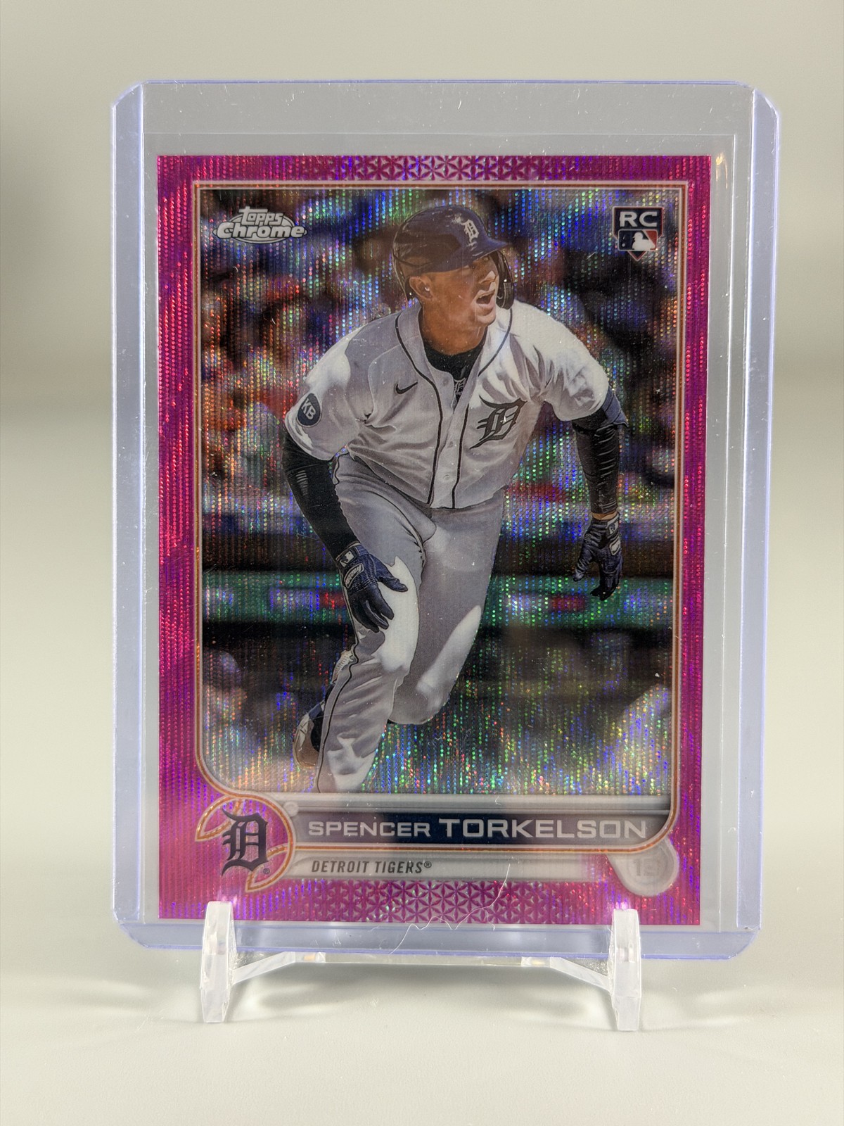 2022 Topps Chrome Update Series Spencer Torkelson #USC100 Pink Wave Refractor RC