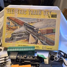 Vintage Marx 490 O27 Electric Train Set NYC Pacemaker Cars Track Box Scenery