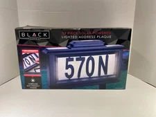 Lighted Address Plaque, Solar-Powered, Black Series, NIB