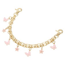 1Pcs 10" Flower Butterfly Pendant Handbag Chain Strap, Pink