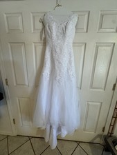 David's Bridal White Wedding Size 4P
