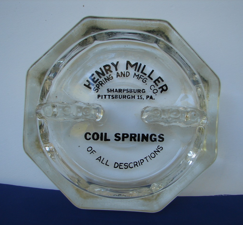 Henry Miller Spring and MFG Co Coal Springs Glass Ash Tray