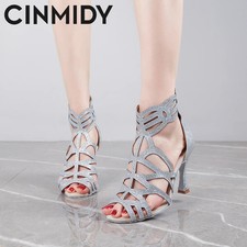 Women Latin Dance Shoes Party Ballroom Dance Boots Salsa Tango Wedding High Heel