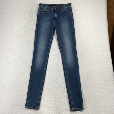 Lacoste Women s Denim Blue Jeans 27 (26.5x32) Med Wash Low Rise Stretch