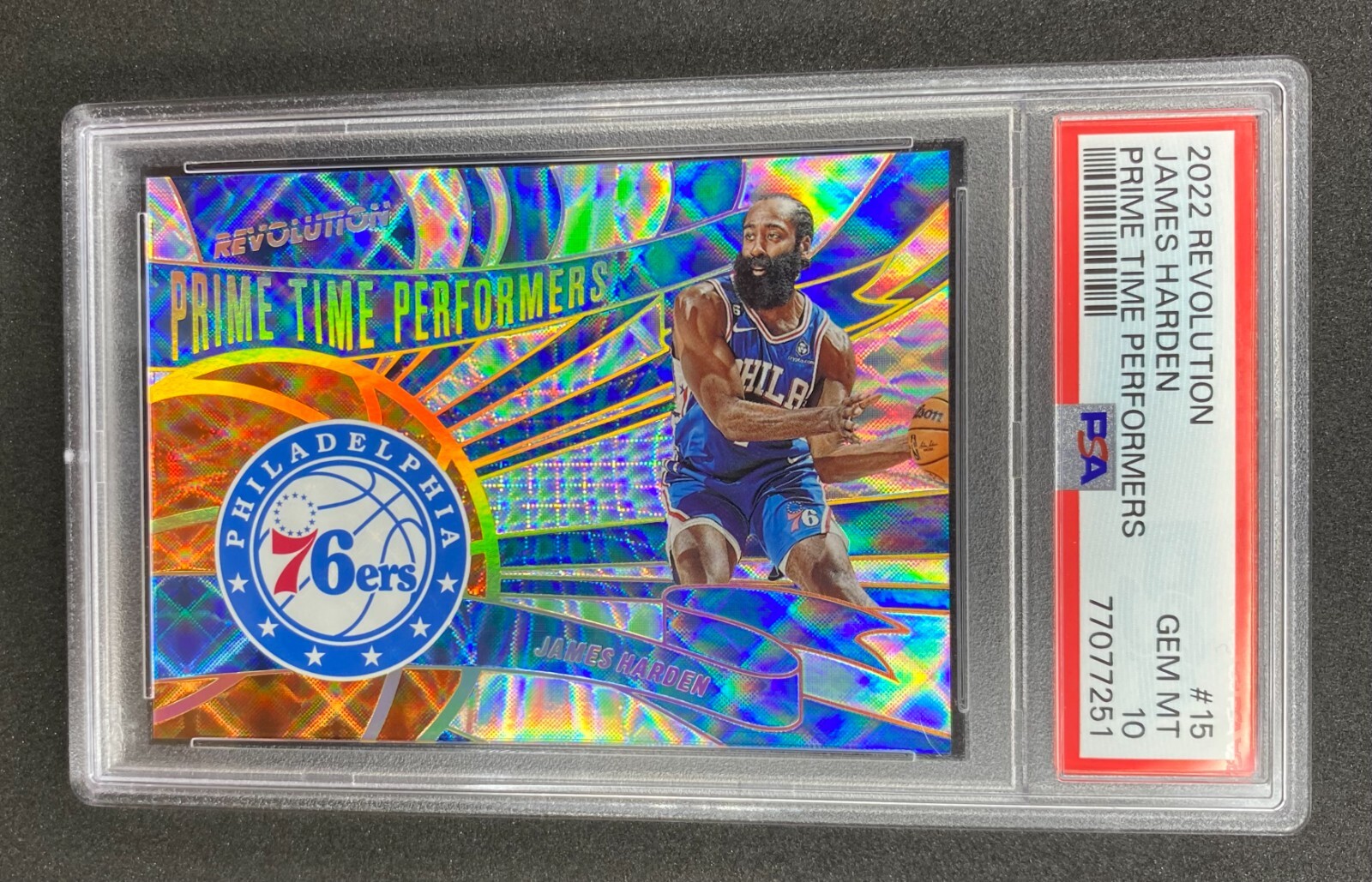 2022 Revolution James Harden SSP Case Hit Prime Time Performers PSA 10 Pop 1 #15
