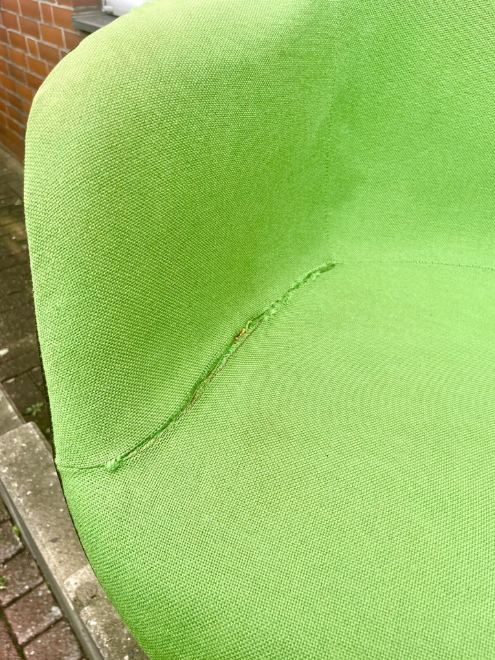 Eames Herman Miller Fiberglas Armchair Sitzschale Vitra Braun + Hopsack