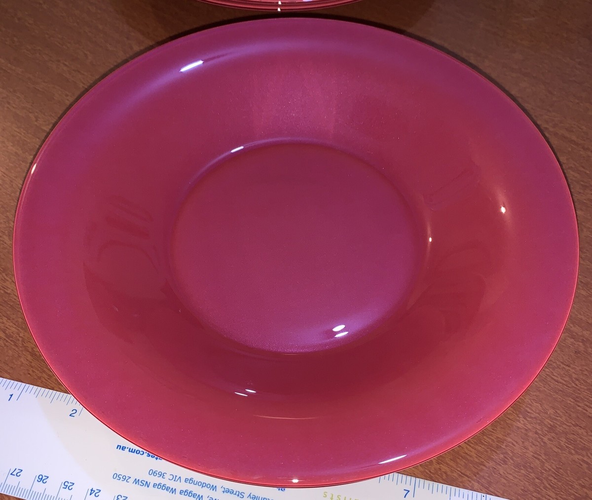 ARC France Fuchsia Pink Glass Dinnerware Lunch Salad Plates Bowls  VGC