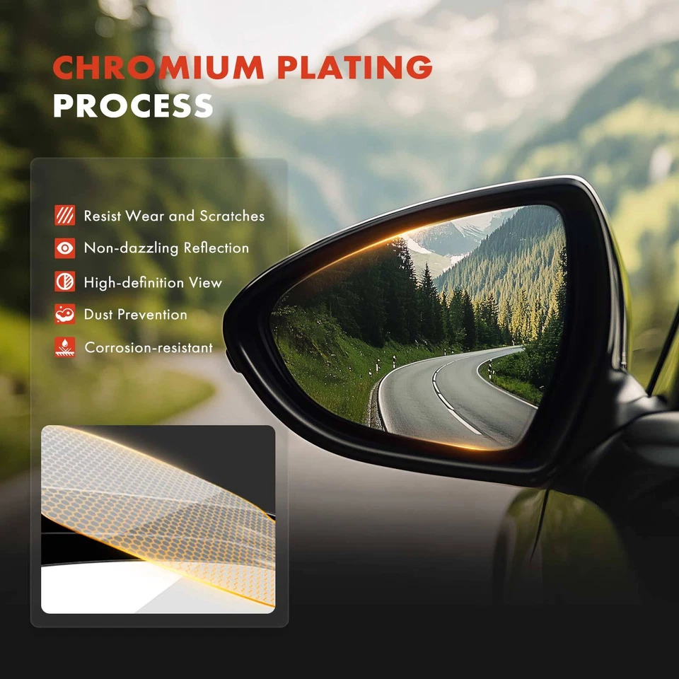 Passenger Mirror Glass w/ Heated for Mercedes-Benz C300 C43 AMG E400 GLC300 S550 - Image 4 of 4