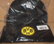 BVB Winterm&uuml;tze Beanie schwarz LOGO   Neu, Lizenz