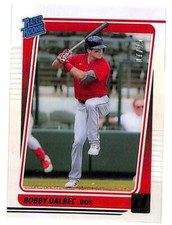 2021 Panini Chronicles Bobby Dalbec Donruss Clearly 7/25 purple rookie card