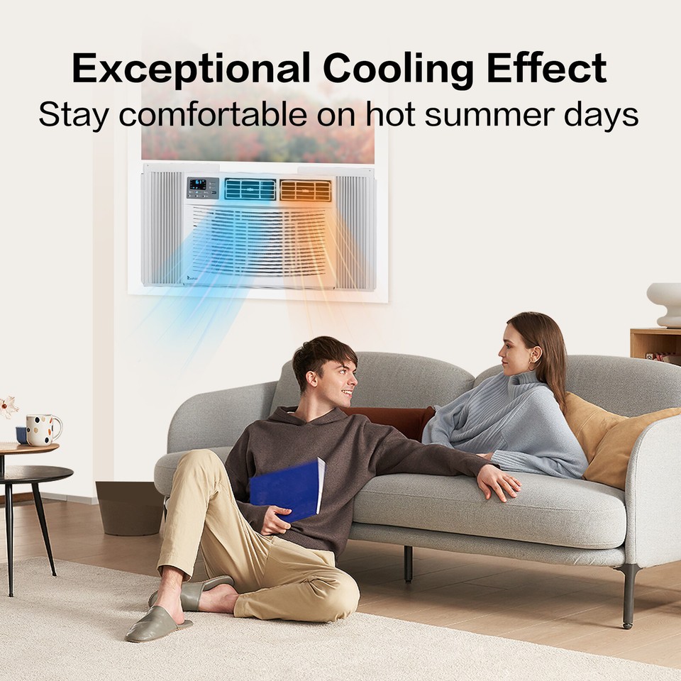 12000 BTU Window Air Conditioner with Heat, WIFI AC Unit &amp; Heater Combo ...