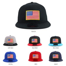 Yellow American Flag Patch Youth Size Superior Cotton Snapback Hat - FREE SHIP