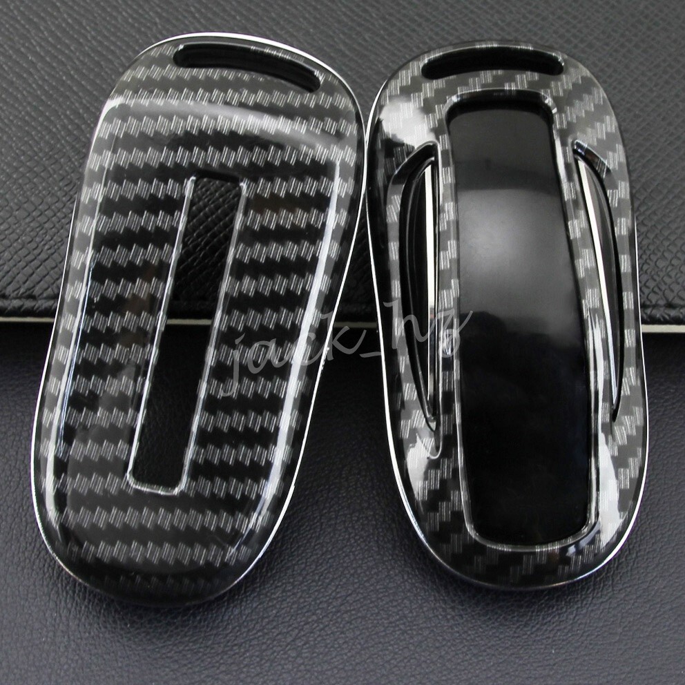 For Tesla Model X 2016-2024 Carbon Fiber Car Key Fob Cover Case Accessories