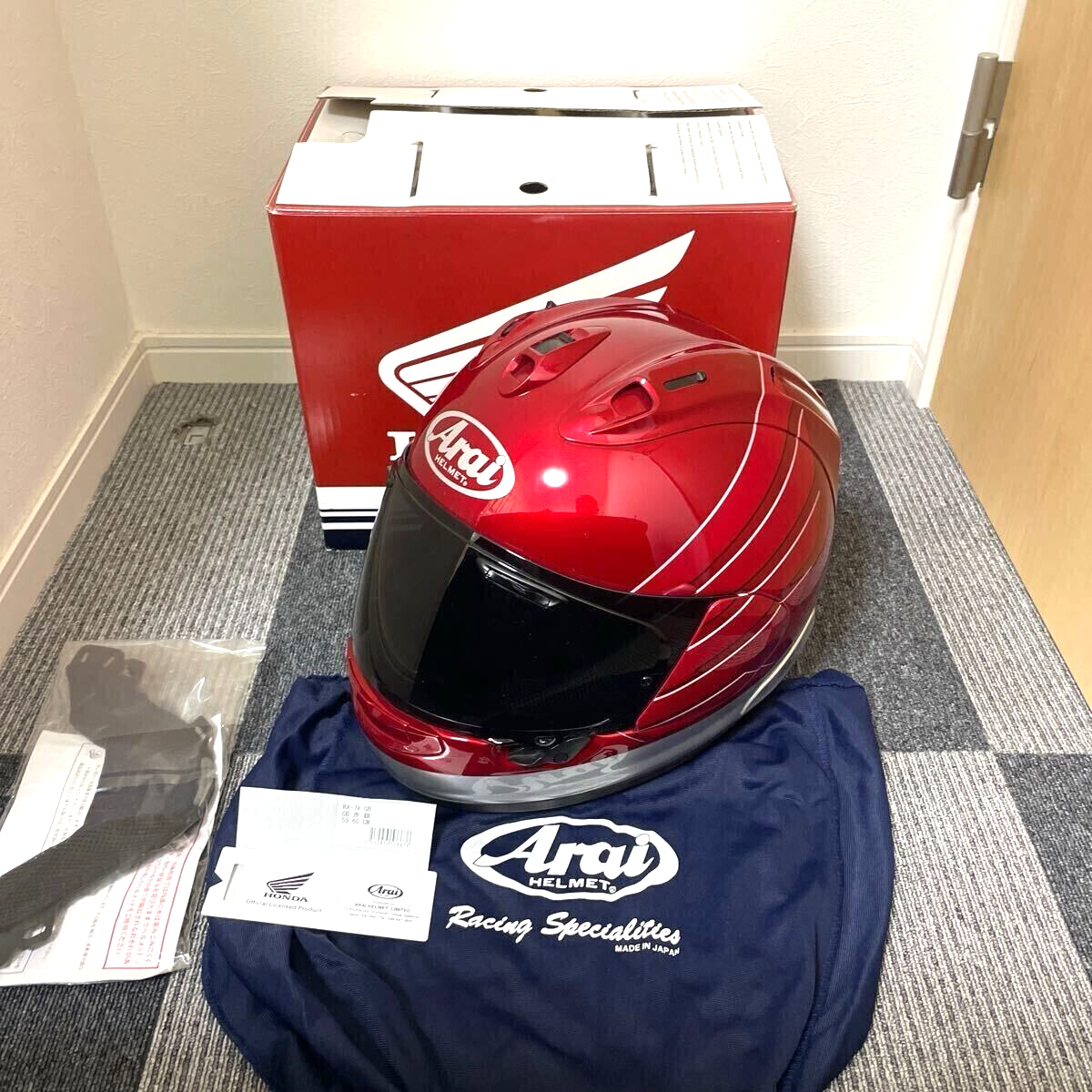 Arai RX-7X - CB Full Face Motorcycle Helmet Red L Size 59-60cm