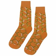 NWT Beehive Dress Socks Novelty Men 8-12 Orange Crazy Fun Sockfly