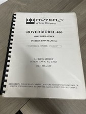 ROYER Trituradoras-Mezcladoras 1984 Distribuidor Folleto Catálogo - Inglés - EE. UU.