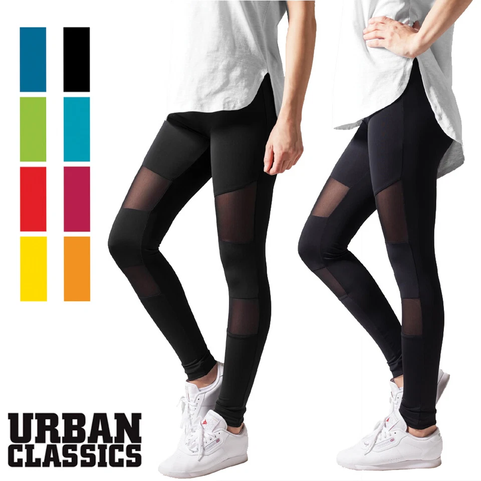 Urban Classics Damen Ladies Tech Mesh Yoga Pants Fitnesshose Sport Leggings - Bild 1 von 1
