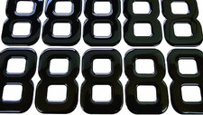 Resin / Gel Domed Black Number Plate Number '8' SET OF 10 numberplate numbers