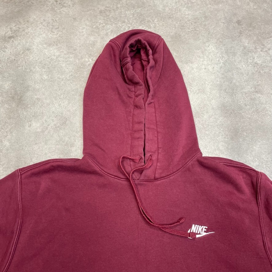 Nike Hoodie Mens Small Swoosh Y2K Club Logo  Sweatshirt, Red, Medium image 8
