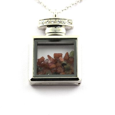Multicolored Raw Tourmaline Necklace. Bottle Model.