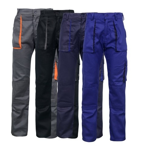 Pantalon de Travail Genouillère Poches Homme Cargo Multi Poche Travail Usure - Afbeelding 1 van 18