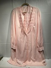 Vintage Gossard Artemis nightgown Robe set XL 100 Nylon pink USA Made 7253x