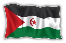 Western Sahara Waving World Flag Car Bumper Sticker Decal