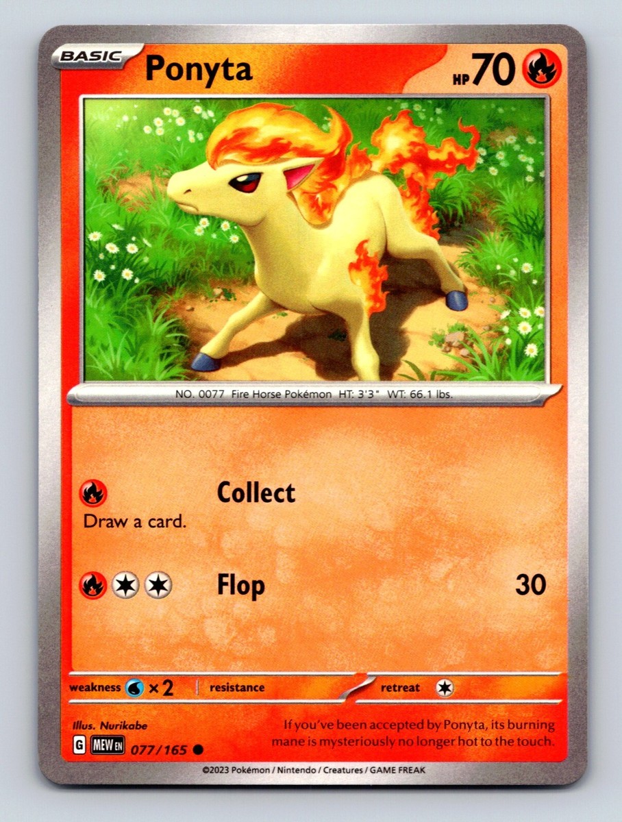 Ponyta HP 70 Fire Horse Collect Flop Basic Pokémon Card | eBay