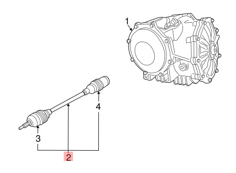 05-13 CHEVROLET CORVETTE C6 XLR REAR RIGHT AXLE HALF SHAFT UNIVERSAL JOINT OEM