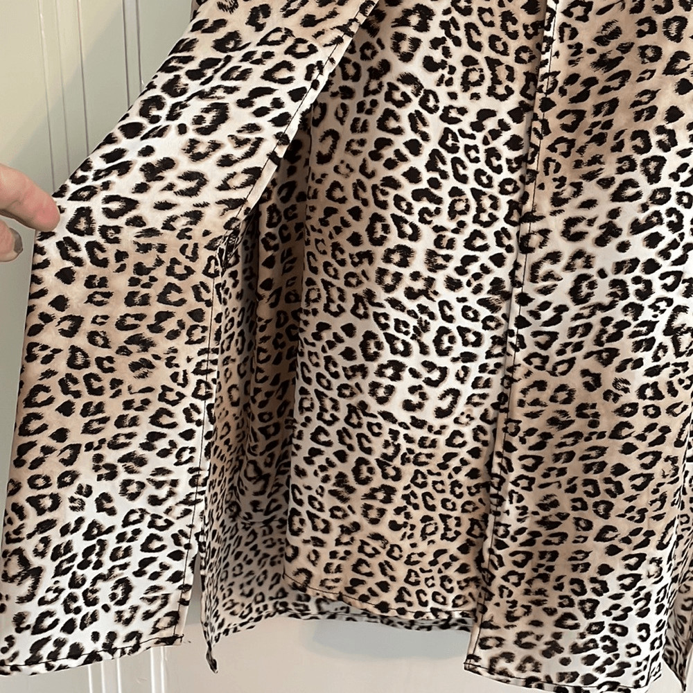 Chico’s leopard print split front double layer th… - image 3