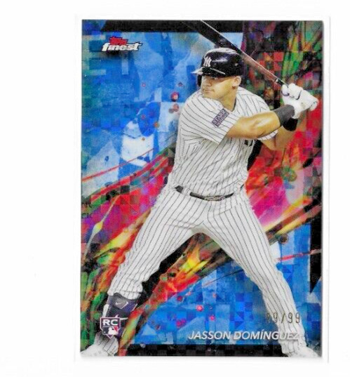Jasson Dominguez 2024 Topps Finest Blue Checkerboard Refractor #83 #d 99/99