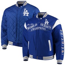 MLB Los Angeles Dodgers World Series Champion Jacket blue Embroidered New