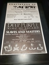 Deep Purple/Charlatans UK Rare Original Radio Promo Poster Ad Framed!