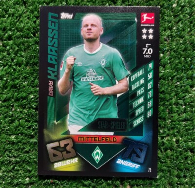 CARD MATCH TOPPS BUNDESLIGA 2019/20 WERDER BREMA N°73 KLAASSEN CARD 2020  