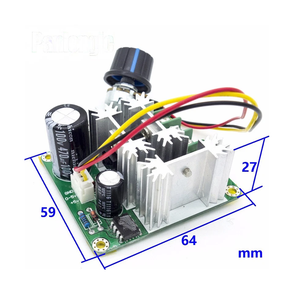 4pcs 15A 6V-90V Pulse Width Modulator For PWM Stepless DC Motor Speed Controller - Image 3 of 4