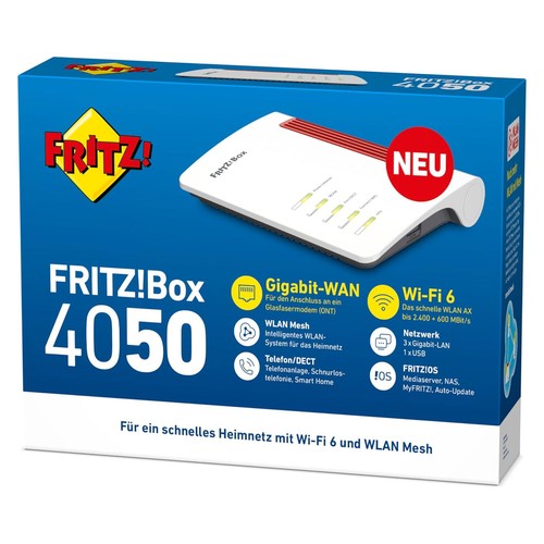 AVM FRITZ! Box 4050 WiFi 6 Mesh WLAN Router DECT Dual Band - Zdjęcie 5 z 6