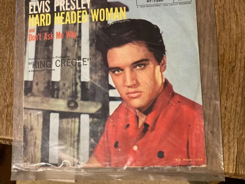 Elvis Presley Hard Headed Woman RCA Victor 47-7280 45rpm (1958) W/PS