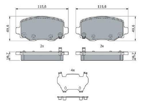 Bosch Set Di Pastiglie Freno 0 986 424 961, Posteriore - Immagine 3