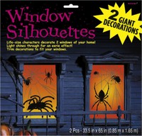 Halloween Fenster Dekoration Spinnen ... Spinnen ... Grusel Deko