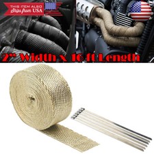 2 15 Ft Exhaust Header Downpipe Pipe Tan Heat Wrap 6 Ties For Vw Porsche Audi