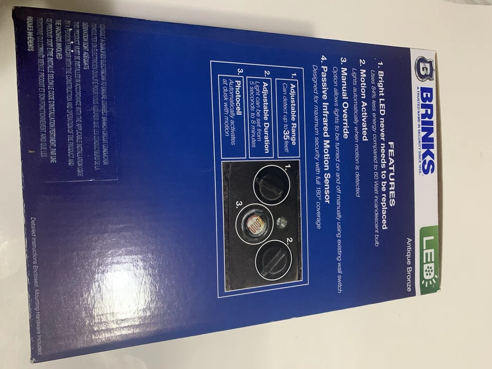 Brink's💯Original👌:LED Motion-Activated Security/Lantern, Antique Bronze Finish - Image 4 of 4