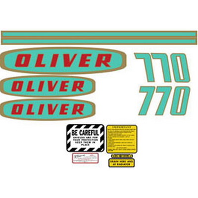 NEW 770 OLIVER TRACTOR COMPLETE DECAL SET HIGH QUALITY LASTING