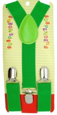NEW Boys Girls Kids Child Children Clip on Y Back Elastic Dark Green Suspenders