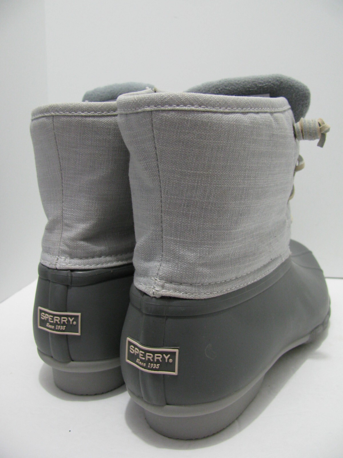 Sperry Rain Boots Womens 12 Lace Up Waterproof Canvas Rubber Duck Bill Boots NEW