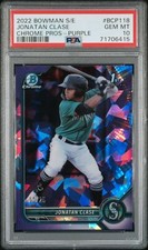 PSA 10 JONATAN CLASE 2022 Bowman Chrome SAPPHIRE PURPLE REFRACTOR/25 RC GEM MINT