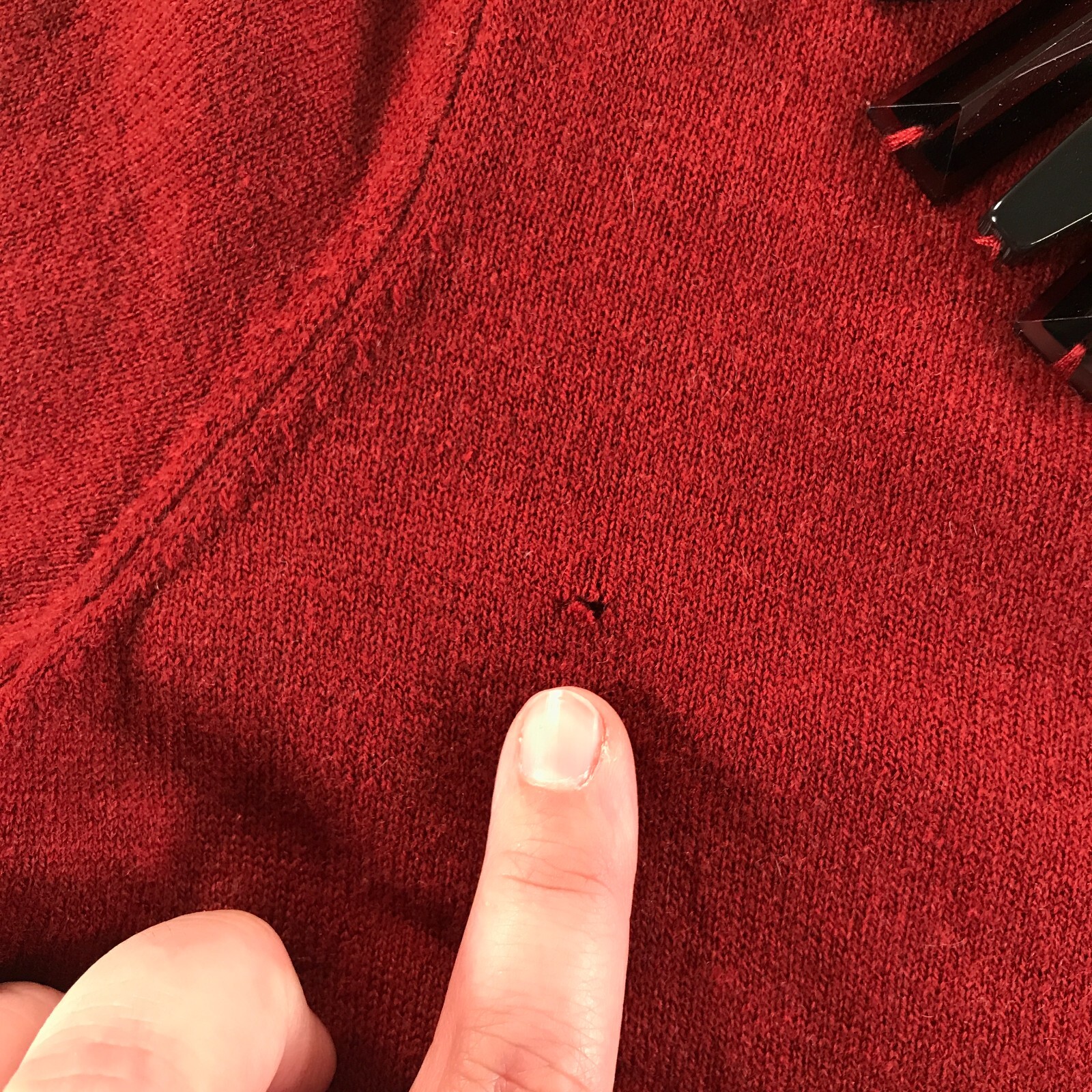 Kate Spade Sweater Womens Medium Red Button Front Beaded Neck thumbnail 4