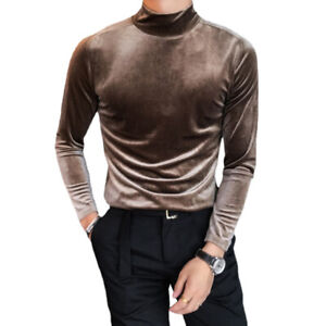 Sweatwater Men Solid Spliced Irregular Fashion Long-Sleeve Top Shirt 