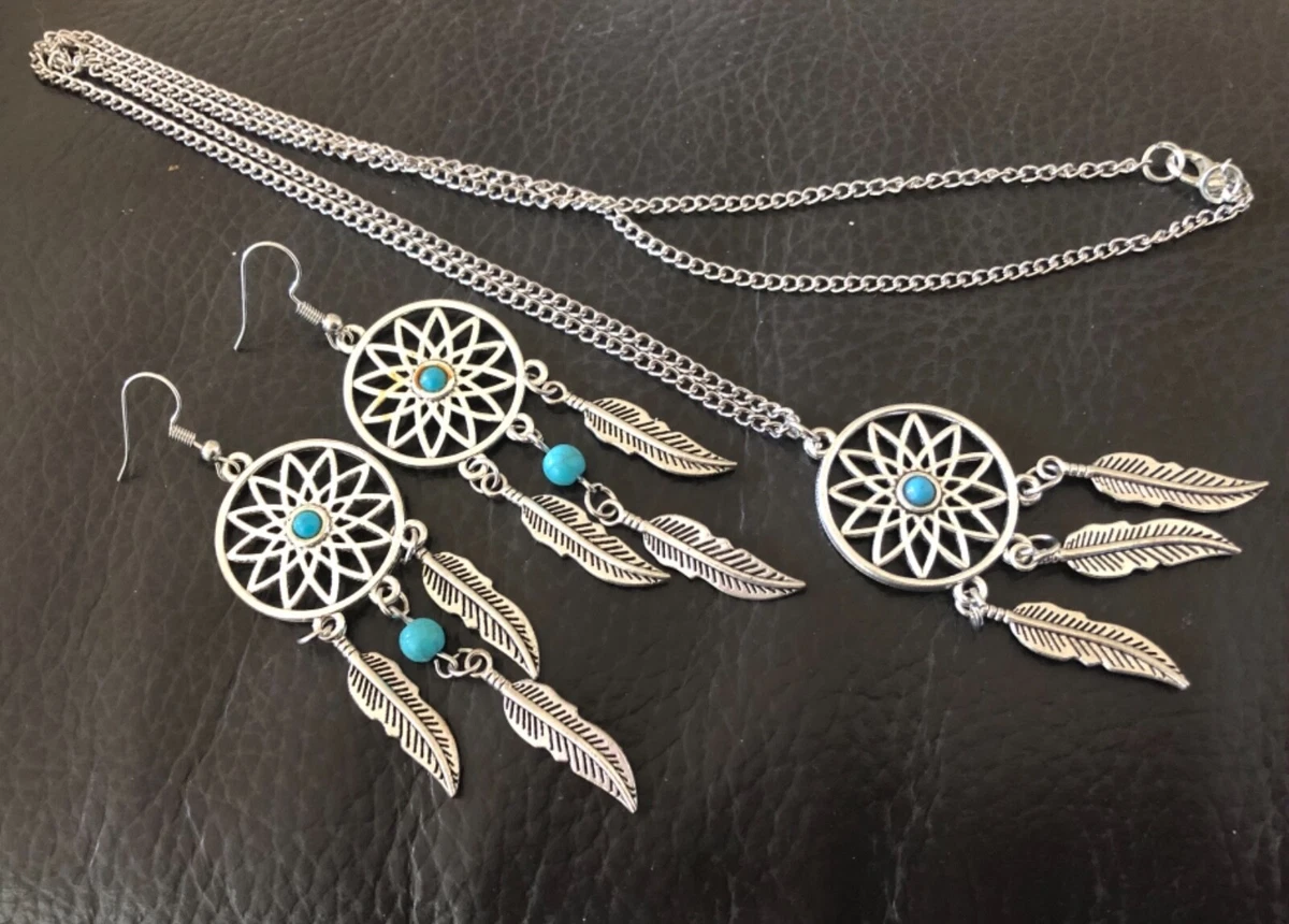 Turquoise dream catcher earrings deals